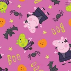 Peppa Pig Witchy Halloween Fabric - Pink -THE QUILT SHOP Peppa pig witchy halloween 4