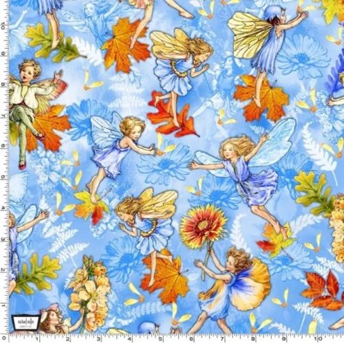Blue - Autumn Fairy Flight - Flower Fairies Of The Autumn Fabric 4 Blue - Autumn Fairy Flight - Flower Fairies Of The Autumn Fabric - Image 2
