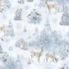 Blue Winter Frost Forest Animals Scenic Fabric -THE QUILT SHOP blue winter forest fabric scenic animals