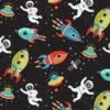 Black Outer Space Fabric