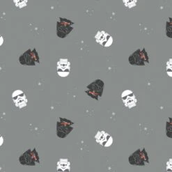 FLANNEL - Star Wars Darth Vader And Storm Trooper Fabric - Grey