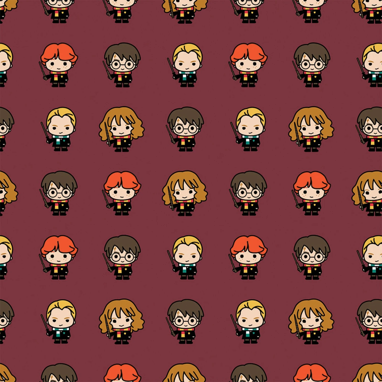 FLANNEL - Harry Potter Characters Bamboo Fabric - Mauve 3 FLANNEL - Harry Potter Characters Bamboo Fabric - Mauve