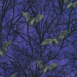 Gumdrop Raven Moon Bats And Trees Fabric