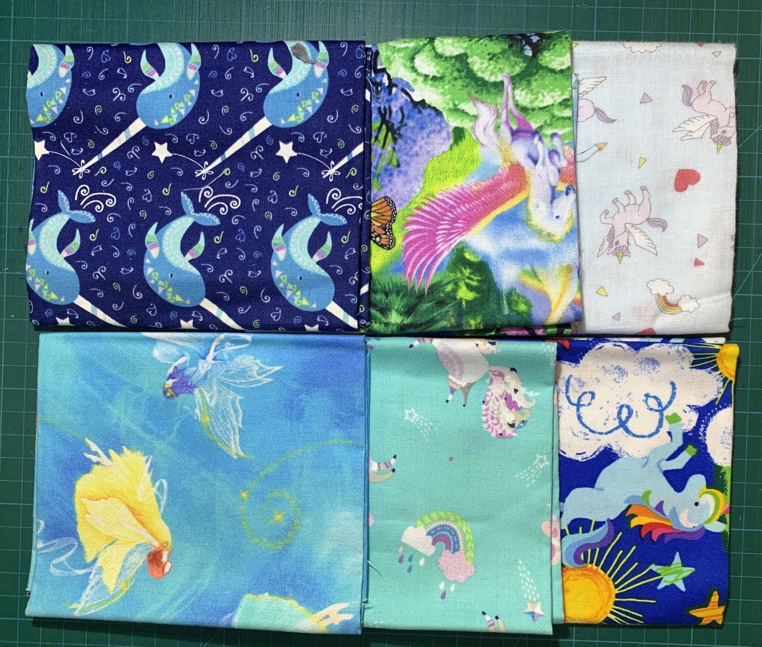 Unicorn Fat Quarter Bundle X 6 UNI3 3 Unicorn Fat Quarter Bundle X 6 UNI3