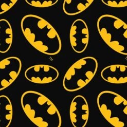 FLANNEL - Batman Logo Fabric - Black
