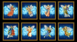 Midnight Silent Night Angel Blocks Panel - Metallic