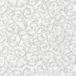 Holiday Flourish 14 Fine Swirls Silver With Metallic Fabric