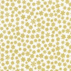 Holiday Charms Snowflakes Gold And Ivory With Metallic Fabric