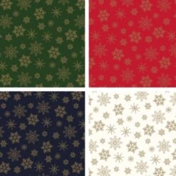 Metallic Snowflakes - Christmas Fat Quarters X 4