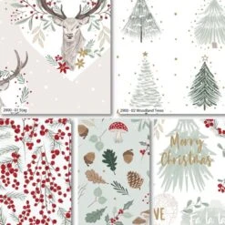 Foraging Forest Stag Christmas Fat Quarters X 5