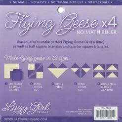 Flying Geese X 4 No Math Ruler