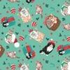 Green Purrfect Package - Santa Paws Fabric -THE QUILT SHOP green santa paws fabric purrfect package