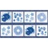 Holiday Flourish With Metallic - Ornament Panel Blue -THE QUILT SHOP holiday flourish fabric ornament panel blue