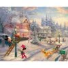 Disney Dreams Mickey And Minnie Mouse Victorian Christmas Panel