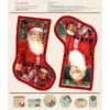 Old Saint Nick Stocking Cream Christmas Panel 36in