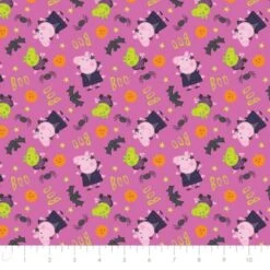 Peppa Pig Witchy Halloween Fabric - Pink -THE QUILT SHOP peppa pig witchy halloween 3