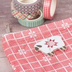 Prim Sheep Enamel Needle Minder -THE QUILT SHOP prim sheep needle minder 3