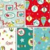 The Grinch Christmas Fat Quarters X 5