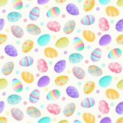 White Easter Eggs Fabric